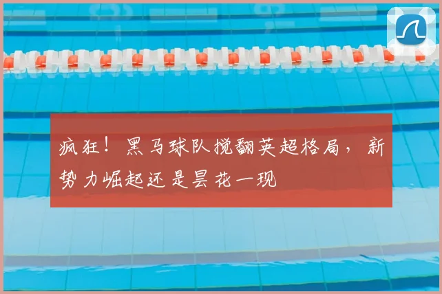 疯狂！黑马球队搅翻英超格局，新势力崛起还是昙花一现